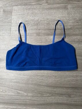 SKIMS Cotton Jersey Scoop Bralette — Cobalt